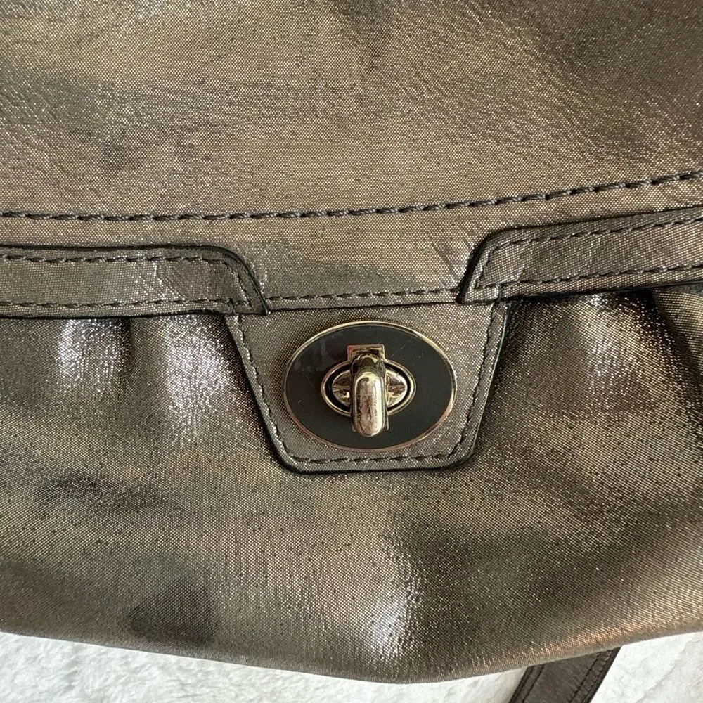 Coach Metallic Silver Poppy 2-Way Bag